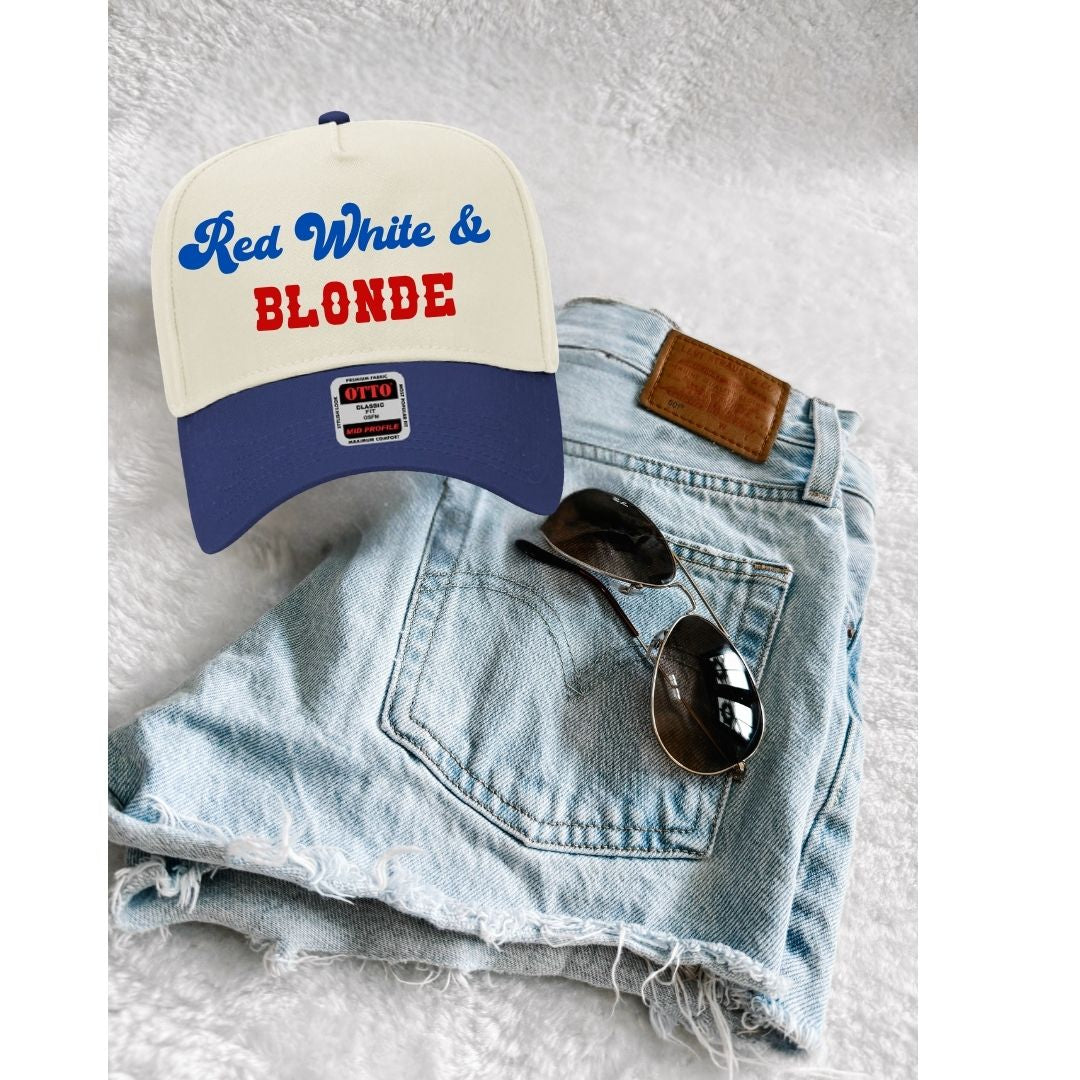 Red, White & Blonde Trucker Hat