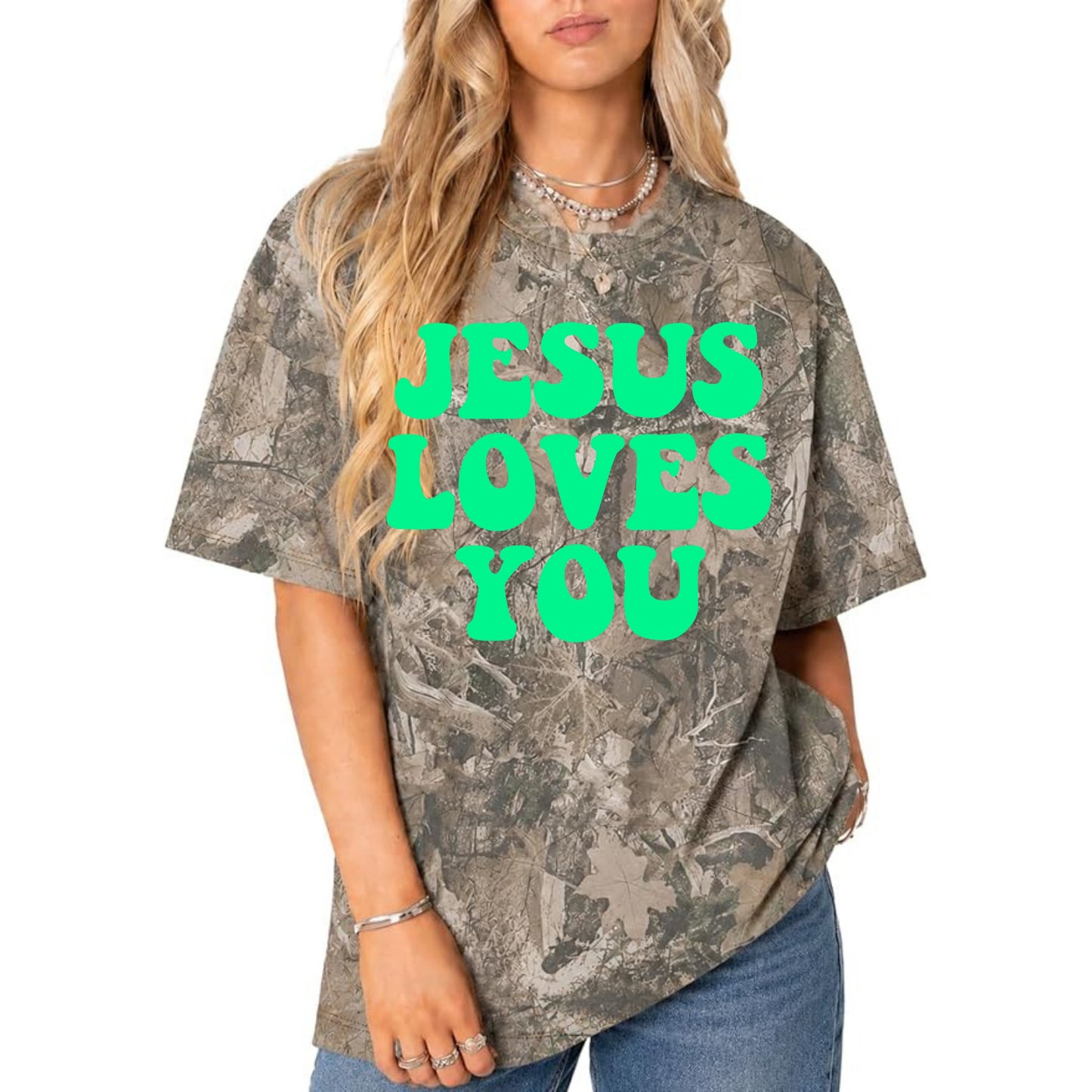 The Camo Club Jesus Loves You Tee