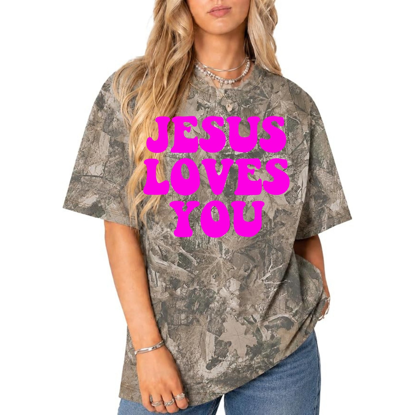 The Camo Club Jesus Loves You Tee