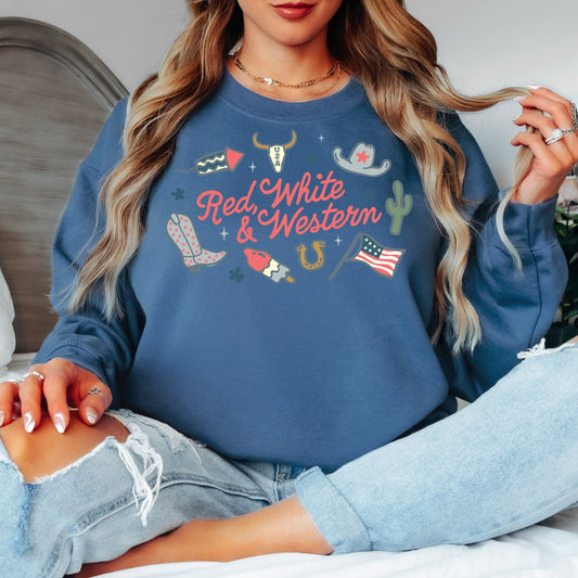 Red, White & Western Crewneck