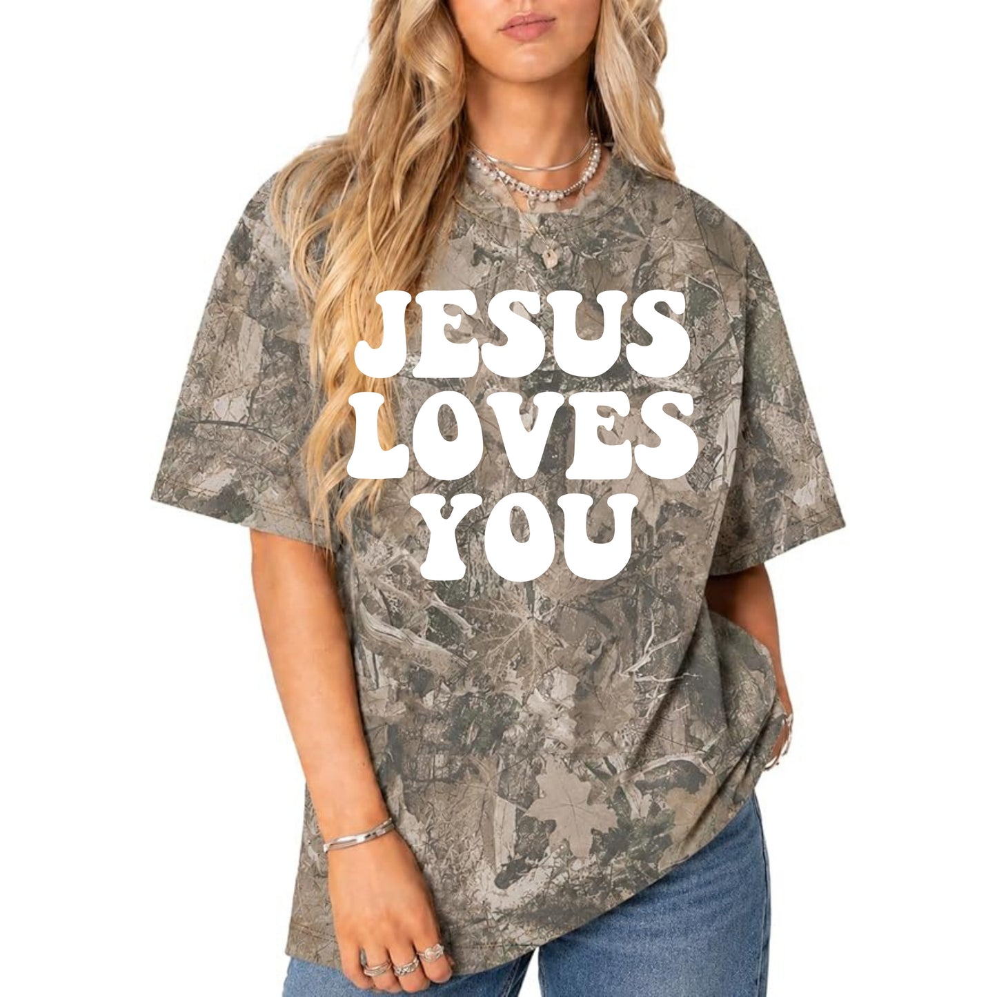 The Camo Club Jesus Loves You Tee