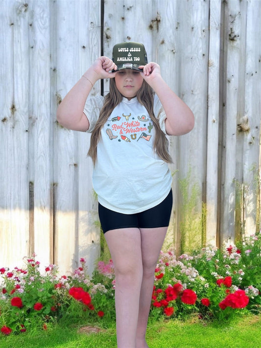 Red, White & Western Tee