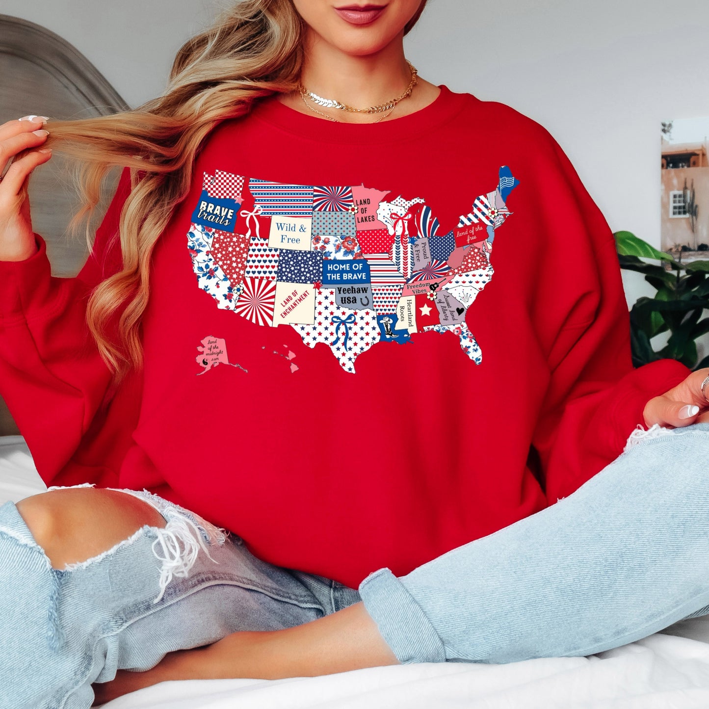 Patchwork America Crewneck