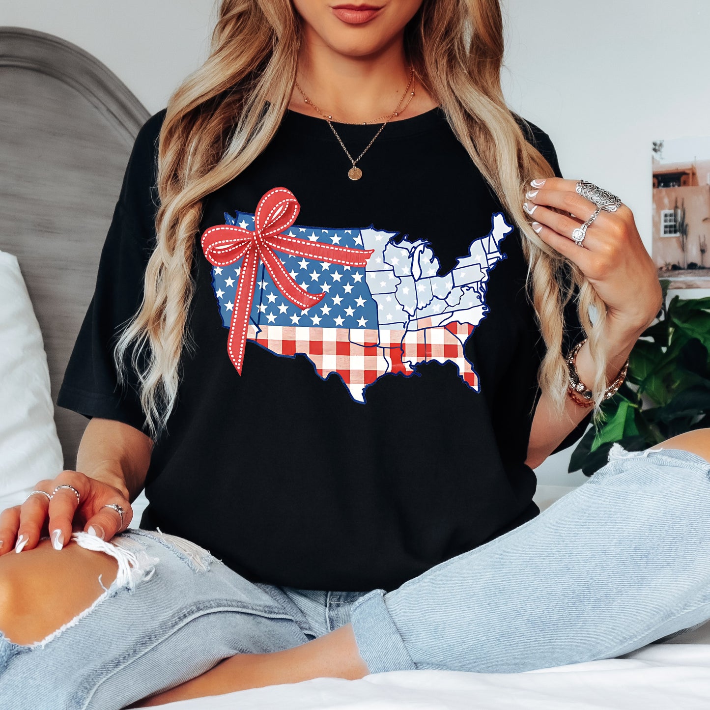 Quilted USA Tee