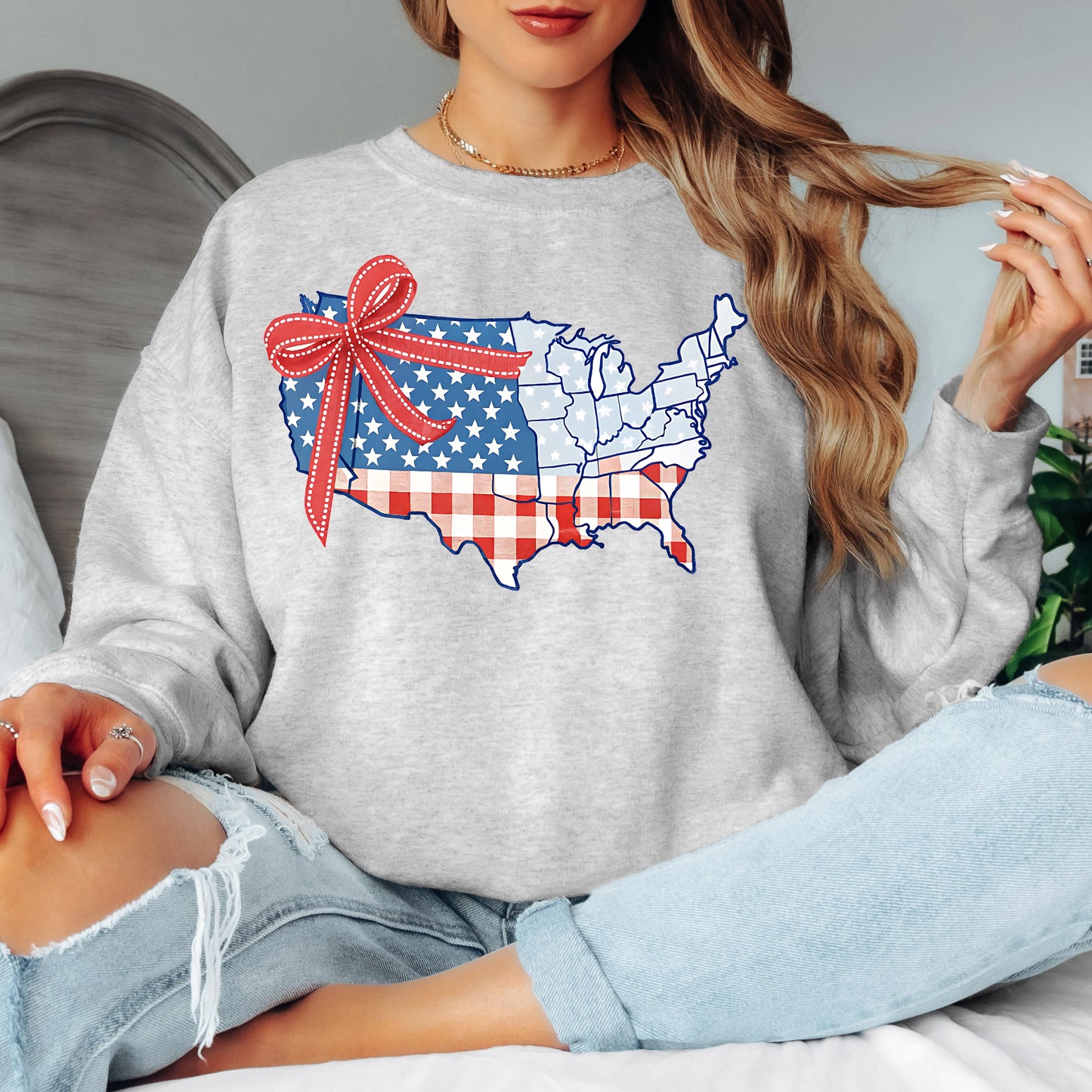Quilted USA Crewneck