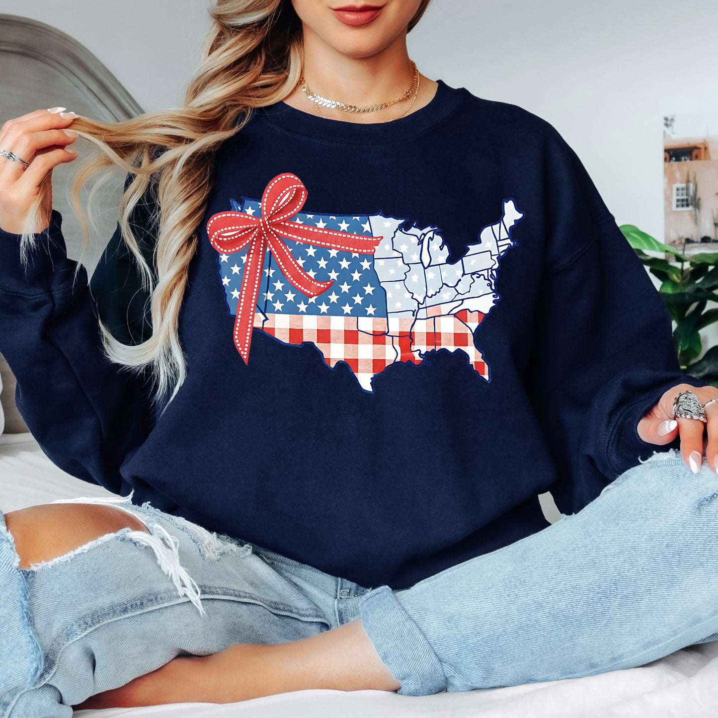 Quilted USA Crewneck