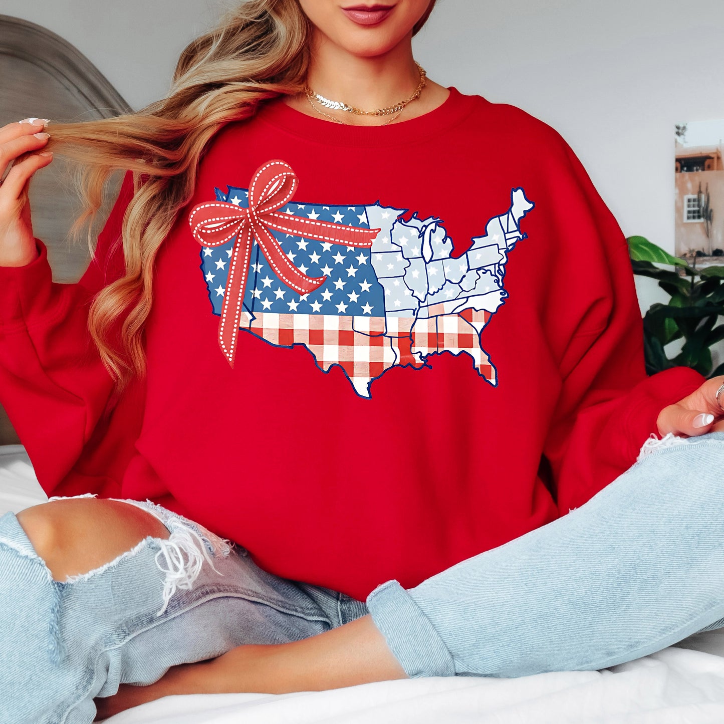 Quilted USA Crewneck