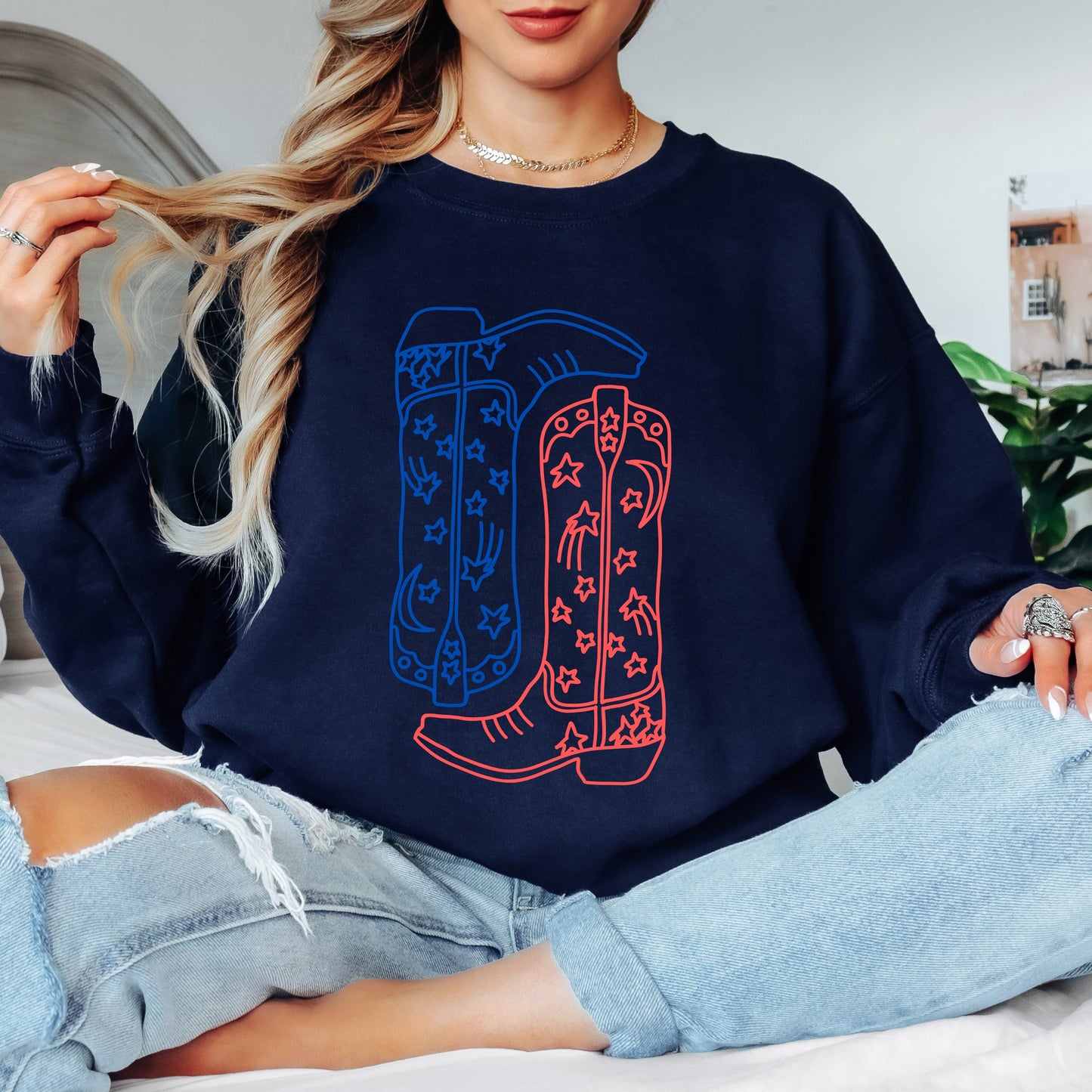 Red, White & Rodeo Crewneck