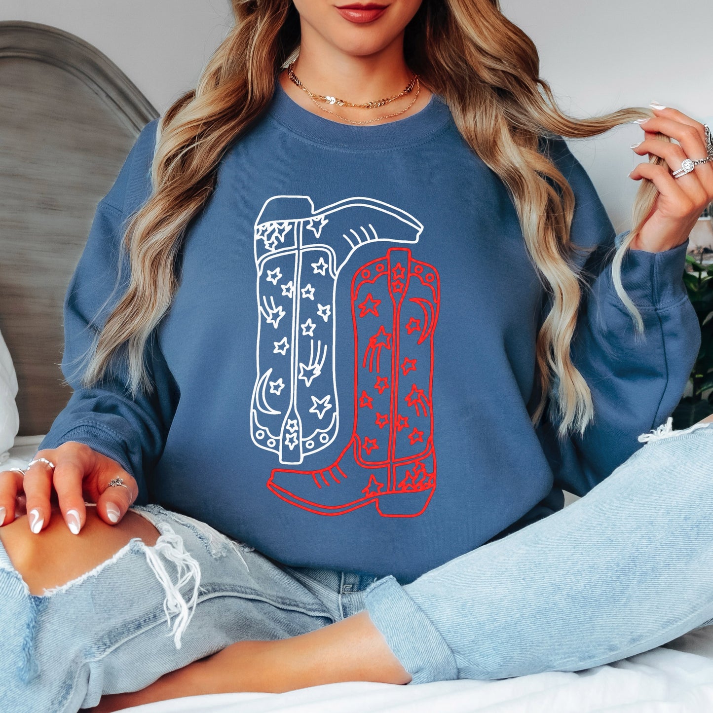 Red, White & Rodeo Crewneck