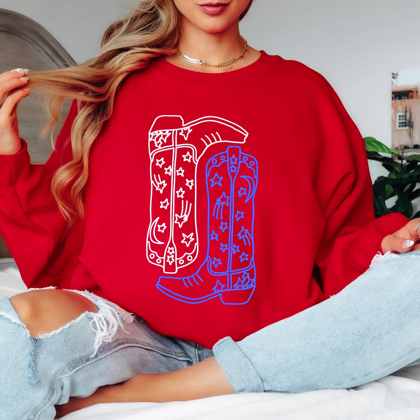 Red, White & Rodeo Crewneck