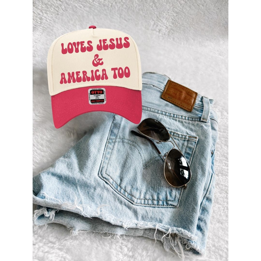 Loves Jesus & America Too Trucker Hat