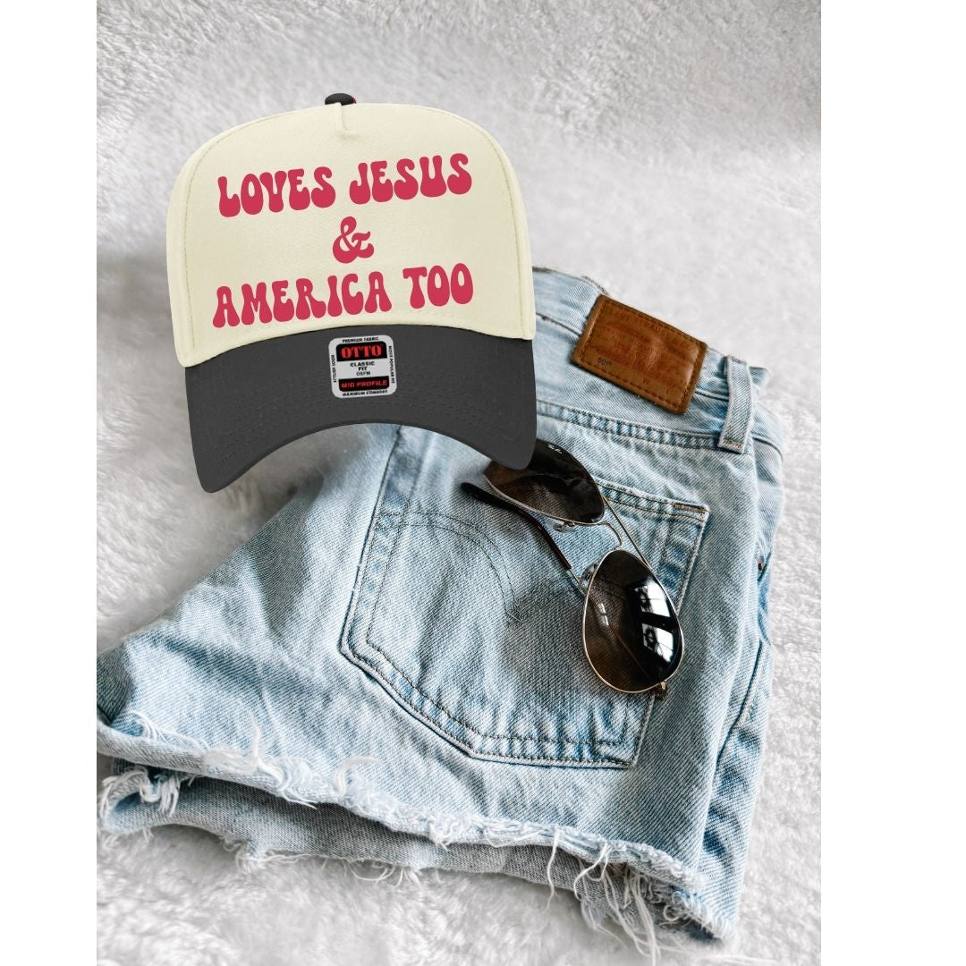 Loves Jesus & America Too Trucker Hat