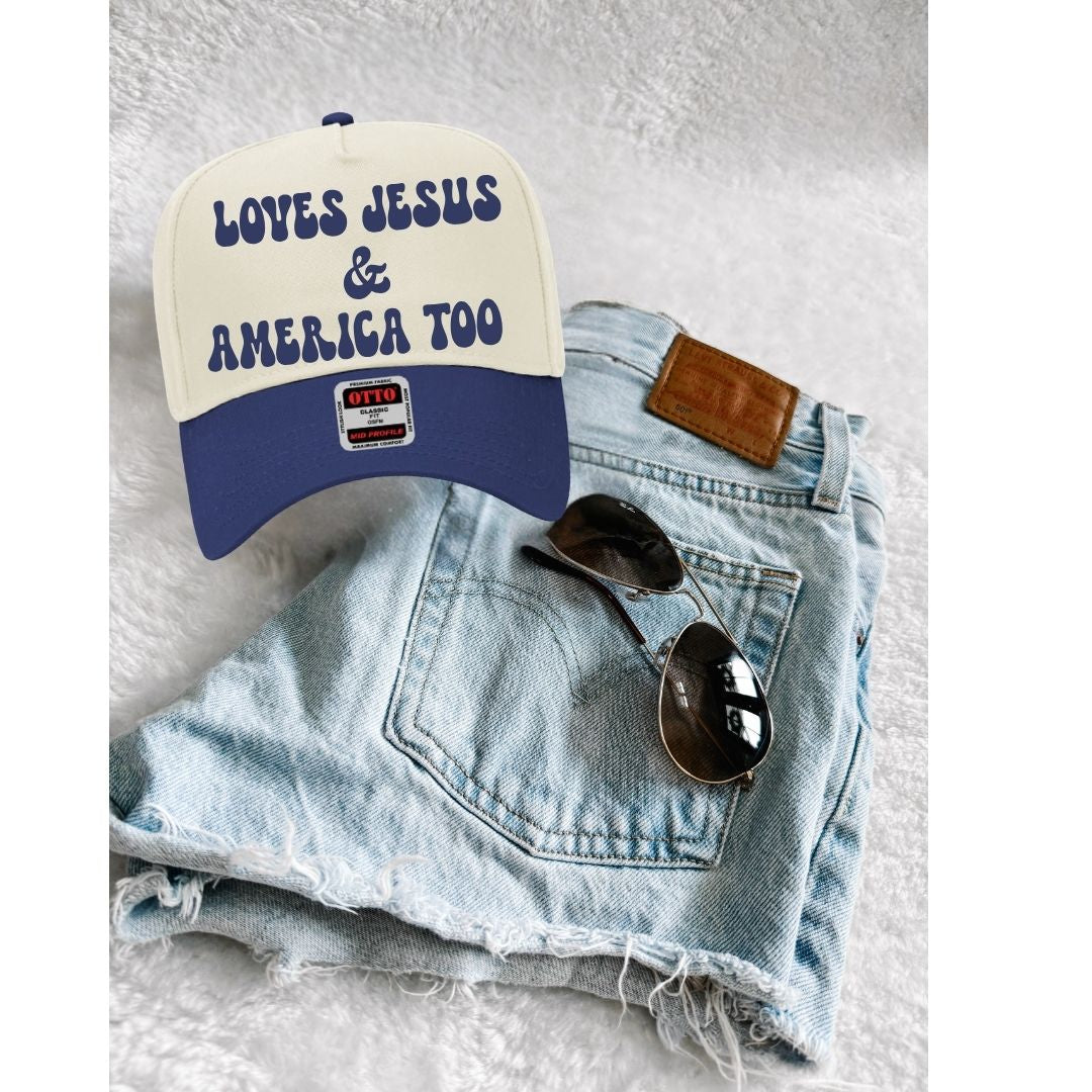 Loves Jesus & America Too Trucker Hat