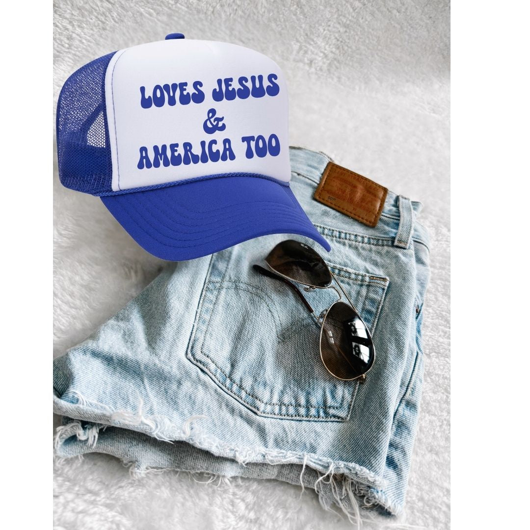 Loves Jesus & America Too Trucker Hat