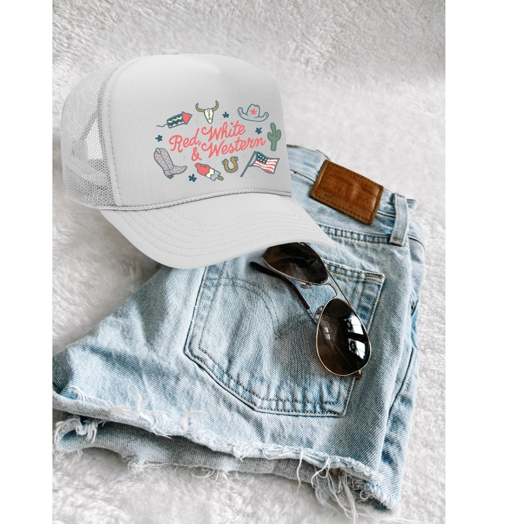 Red, White & Western Trucker Hat