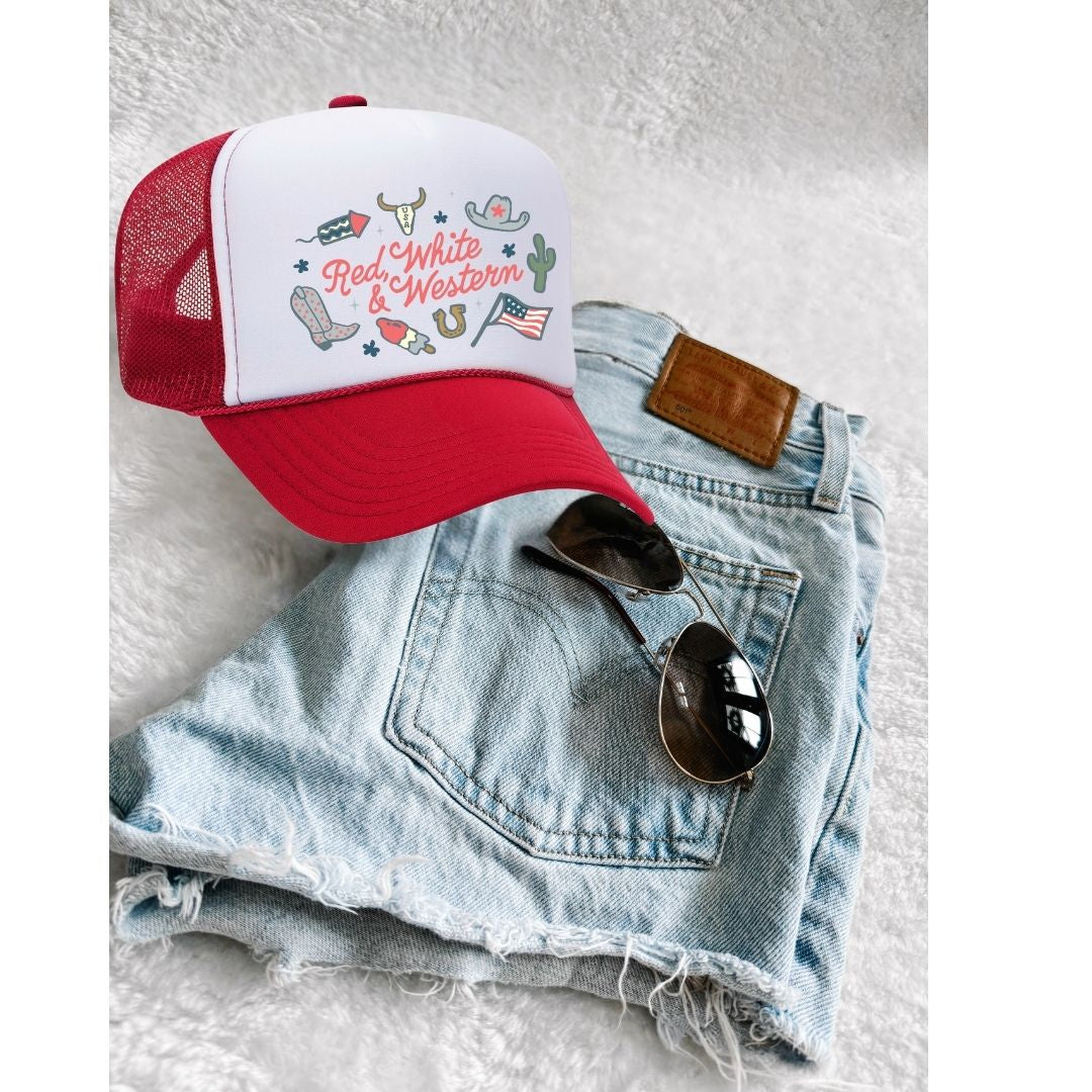 Red, White & Western Trucker Hat