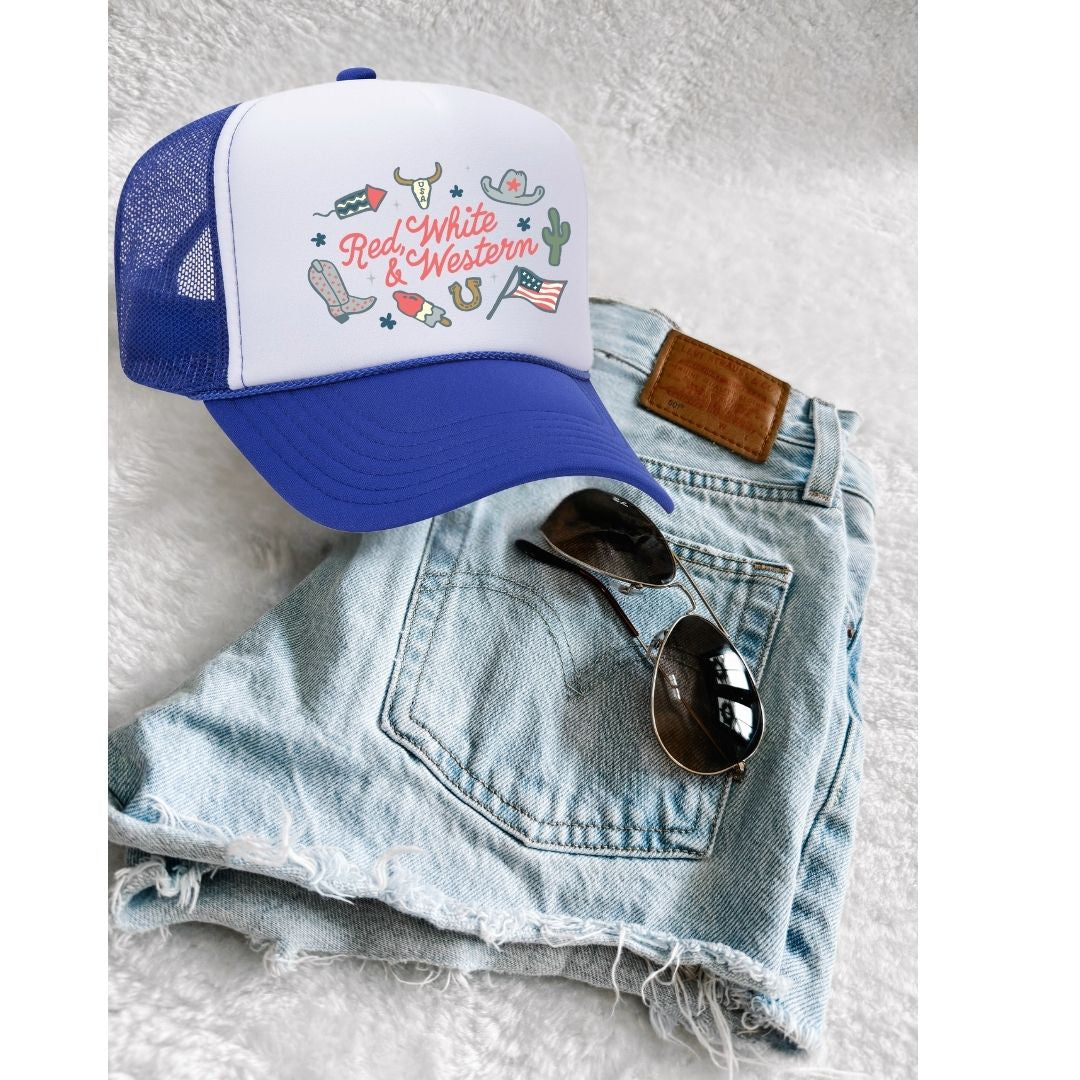 Red, White & Western Trucker Hat