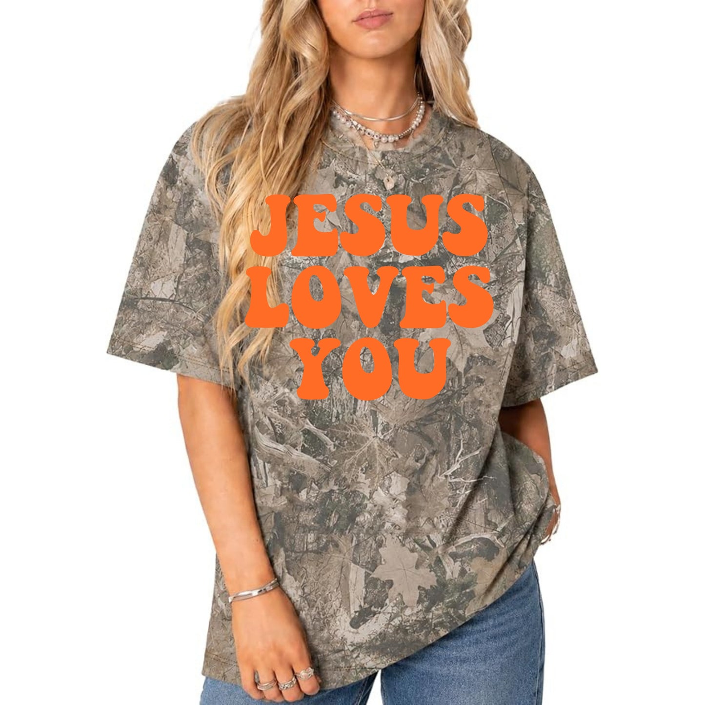 The Camo Club Jesus Loves You Tee