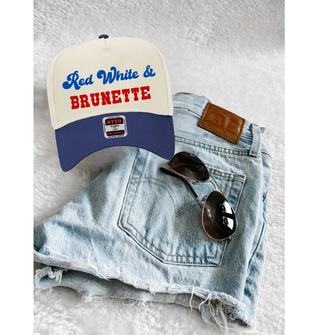 Red, White & Brunette Trucker Hat