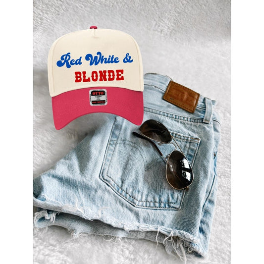 Red, White & Blonde Trucker Hat