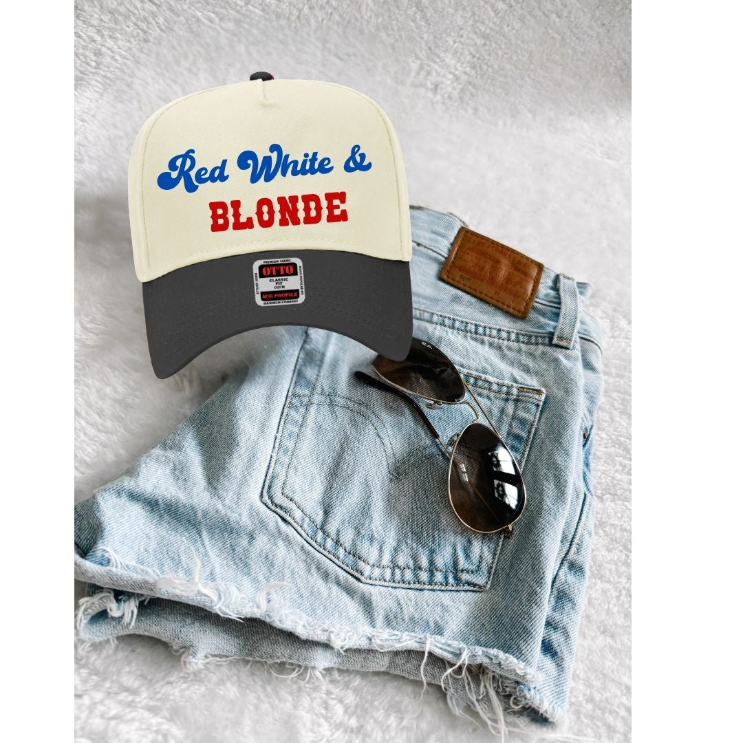 Red, White & Blonde Trucker Hat