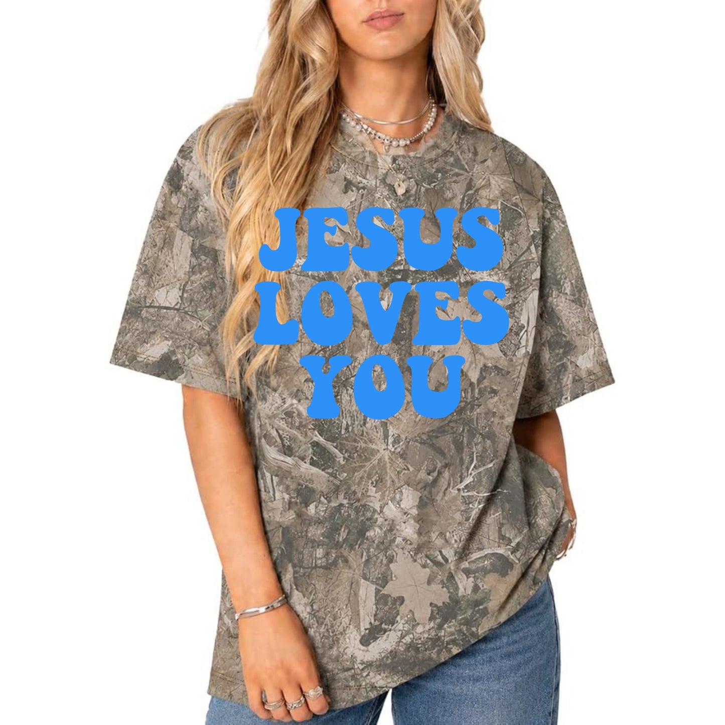 The Camo Club Jesus Loves You Tee